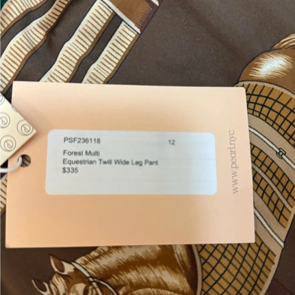 Pearl by lela rose NWT green equestrian twill wide leg pants women’s size 12 - Picture 10 of 10